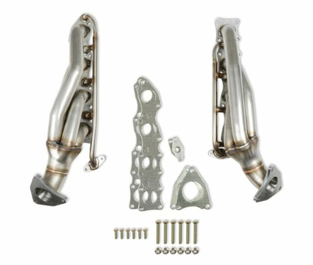 11146FLT - 2007-2014 Toyota Tundra Shorty Header 5.7L - Natural Finish performance headers black polished stainless steel