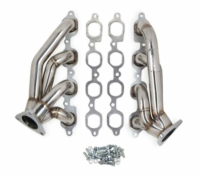 Shorty Headers for 2014-2015 Chevy Silverado/Tahoe 5.3L/6.2L Polished Finish 11549FLT performance headers black stainless steel aluminum