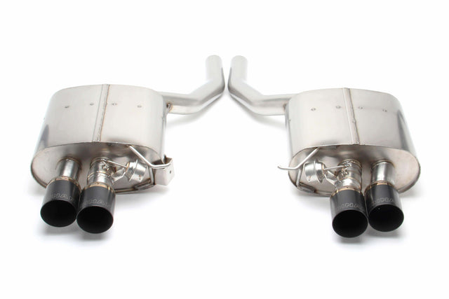 For BMW 550i 11-15 Free Flow 304 SS Axle-Back Exhaust System w Quad Rear Exit BMW performance black polished stainless steel