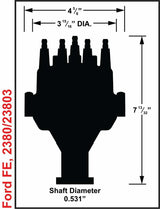 MSD ignition distributor red steel 2380