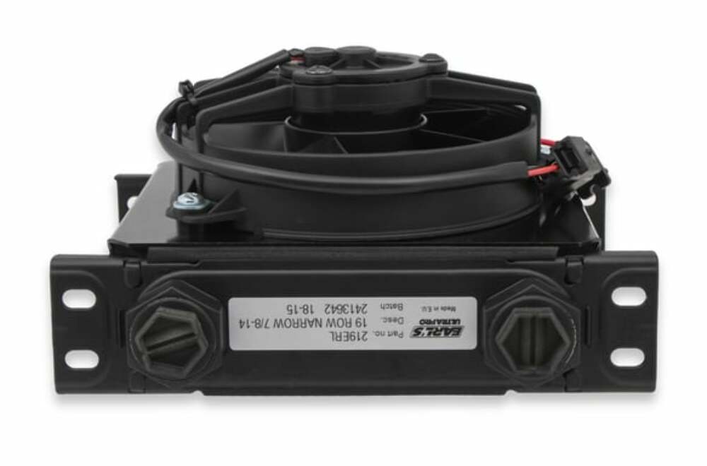 Earls UltraPro Oil Cooler w/Fan 19 Rows Cooler 10 O-Ring BossFemalePort FP219ERL