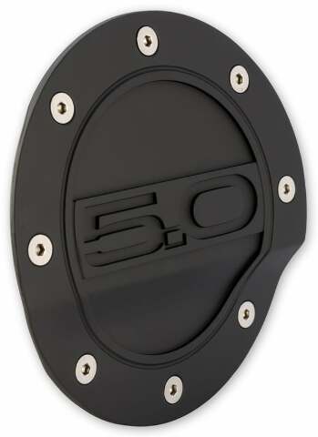 Fuel Door Black 5.0 Logo fits FordMustang 15-21 Drake MuscleCars FR3Z-6640526-5A muscle car 6124057