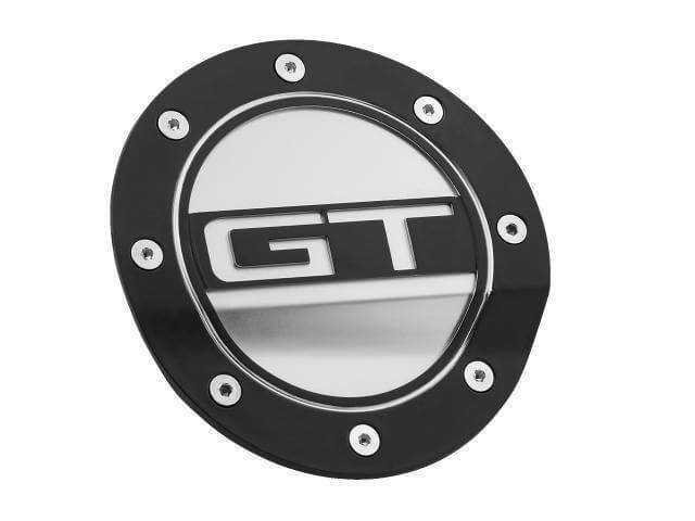 Fuel Door Black W/Silver Accents fits Ford Mustang 15-21 Drake -FR3Z-6640526-GB