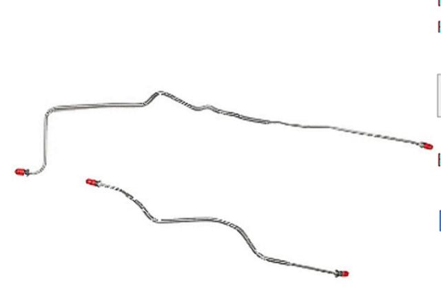 89-91 Chevrolet Camaro Rear Axle Brake Line Kit J65 Rear Disc Stainless Steel