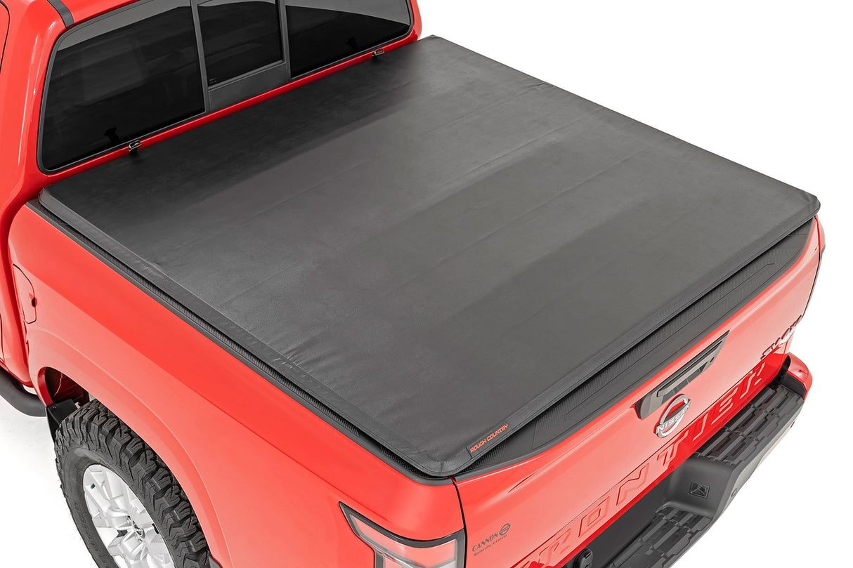 Soft Tri-Fold Bed Cover for 2022-2025 Nissan Frontier by Rough Country