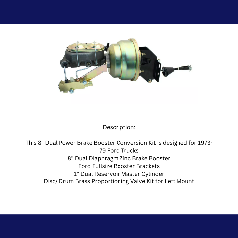 power brake booster and master cylinder kit for 1973-1978 Ford F-100 fits-1973-78-ford-truck-f-series-zinc-booster-conversion-kit-disc-drum-ft-200 MBM