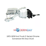 power brake booster and master cylinder kit for 1973-1978 Ford F-100 aluminum chrome drum brake power brake fits-1973-1978-ford-truck-f-series-chrome-conversion-kit-disc-drum-f MBM