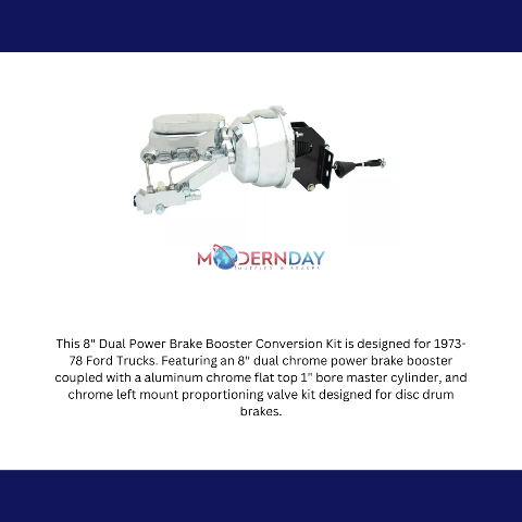 power brake booster and master cylinder kit for 1973-1978 Ford F-100 aluminum chrome drum brake power brake fits-1973-1978-ford-truck-f-series-chrome-conversion-kit-disc-drum-f MBM
