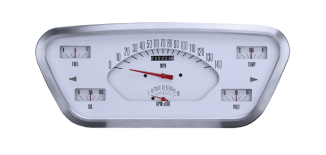 1953-55 Ford F-100 Truck White 6-in-One package FT53W-100 dash gauge cluster