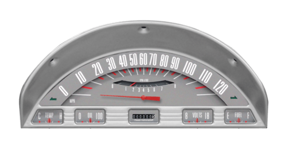 1956 Ford F-100 Truck Package Gray 6-in-One package FT56GT dash gauge cluster
