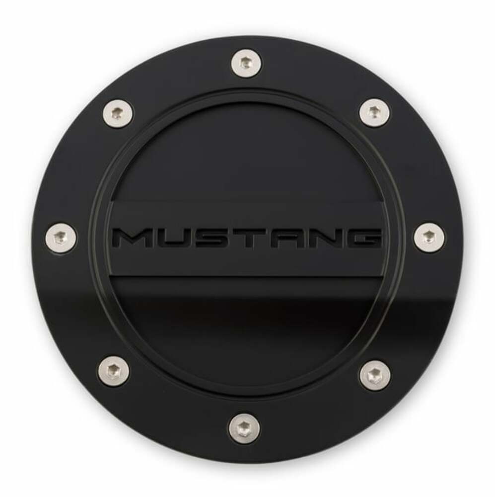 Fuel Door Comp Series Black Logo fits Ford Mustang 15-19 Drake -FR3Z-6640526-MA muscle car stainless steel