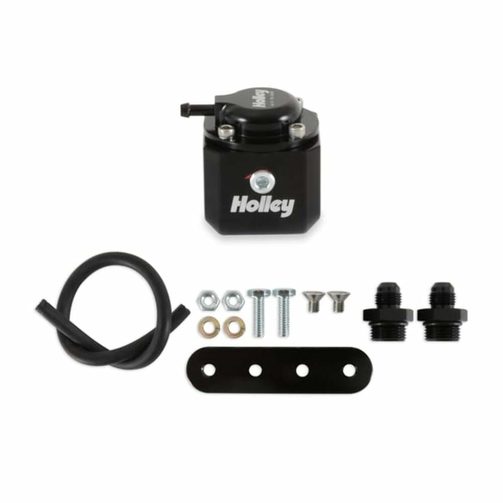 Holley FUEL PULSE DAMPER, 8AN, STANDARD RANGE 40-70 PSI 12-1007 black stainless steel aluminum