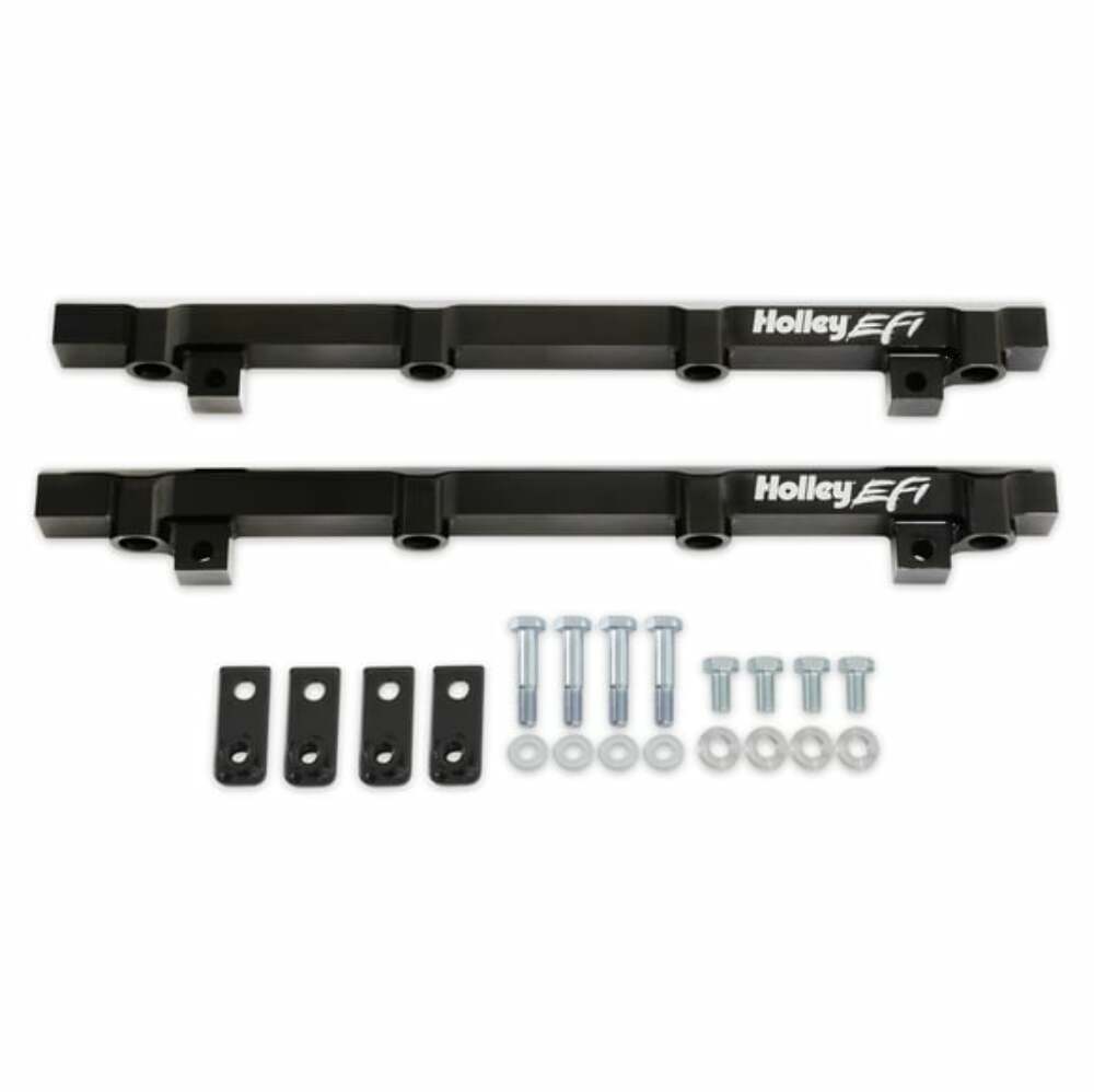 Holley EFI Fuel Rail Kit Lo-Ram-Gm Gen V Lt Single Inject 3/4-16 (-8An) O-Ring Port-534-269 black
