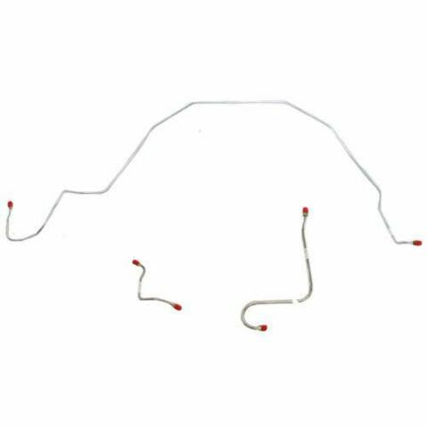 1966 Ford Galaxie Front Brake Line Kit with Power Brakes Stainless - GKT6602SS