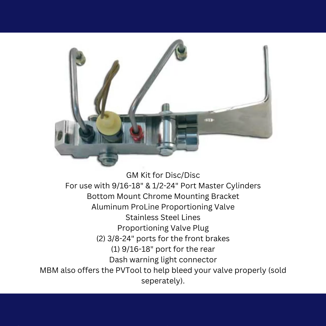 GM Bottom Mount Prop Valve Kit. Disc/Disc - Aluminum PV4AK-2BM Brakes MBM