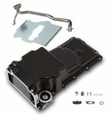 Holley GM LS Swap Oil Pan - Carbon Black Ceramic - additional front clearance - 302-2BK for 1955-1987 Firebird black aluminum