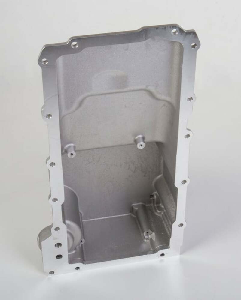 Holley GM LS Swap Oil Pan - Carbon Black Ceramic - additional front clearance - 302-2BK