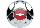 1964-66 C10 Panel Hub Caps-1/2-Ton-15"-Pop-On-Chrome/Red-Set Of 4 HCC5C66 steel chrome