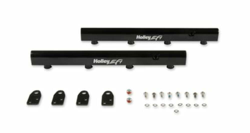 Holley EFI Hi-Flow Billet Fuel Rails for Coyote Engines 534-283 for 2011-2021 Ford Mustang black