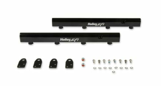 Holley EFI Hi-Flow Billet Fuel Rails for Coyote Engines 534-283 for 2011-2021 Ford Mustang black