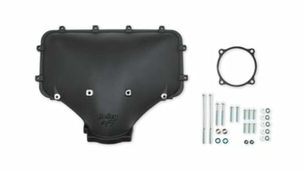 Holley EFI HI-RAM 105MM Cast Side Mount Plenum Top 300-301BK for 1979-1993 Ford black aluminum