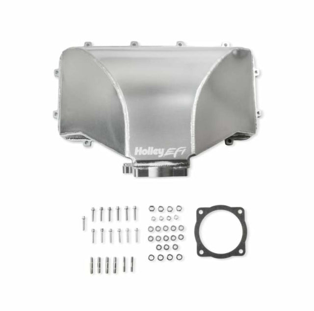 Holley EFI HI-RAM 95MM Fabricated Side Mount Plenum Top - 300-280 for Ford black aluminum