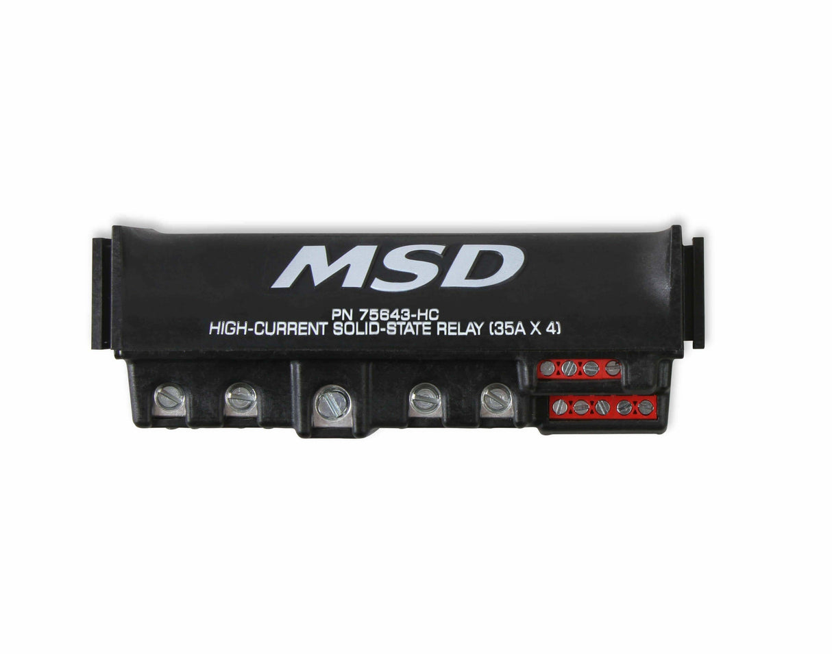 MSD ignition component for 1950-1990 Ford F-150 black red RELAY-35AX4-BLACK-75643-HC