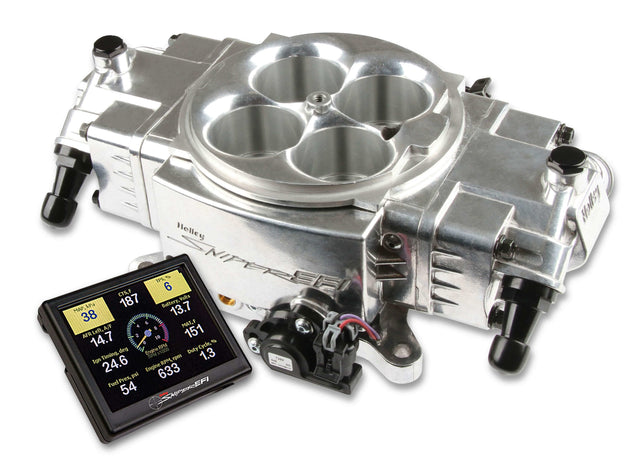 Holley EFI Sniper EFI 550-870 Sniper Stealth 4150 Self-Tuning Fuel Injection System 4150 Flange for Ford black stainless steel