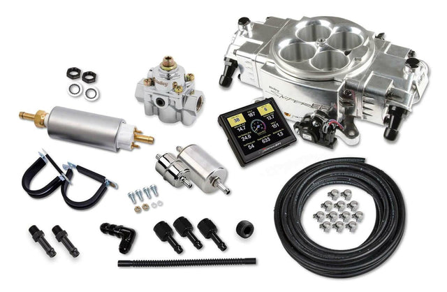 Holley EFI Sniper EFI 550-870K Sniper Stealth 4150 Self-Tuning Fuel Injection System Master Kit for Ford black stainless steel