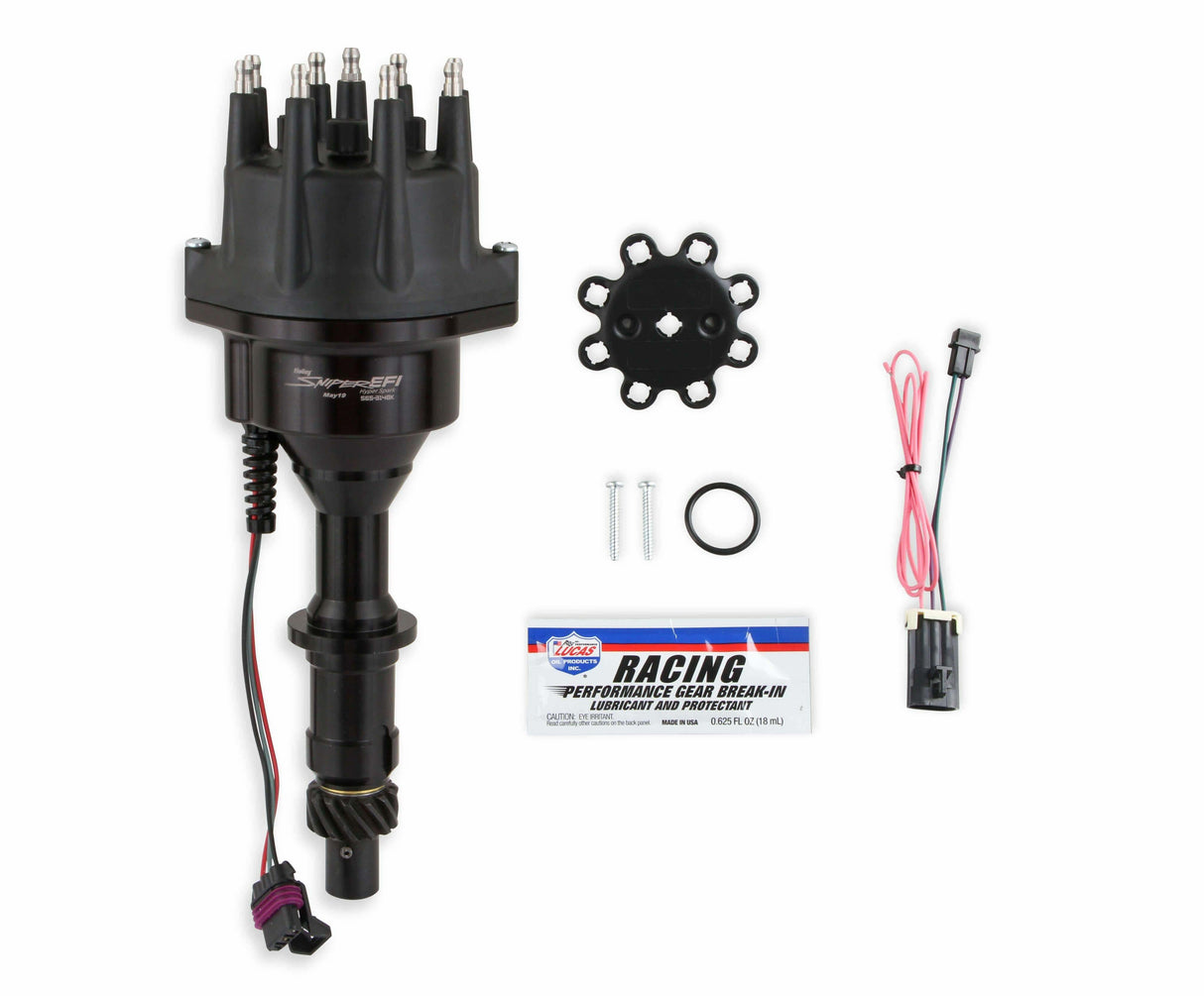 Holley Sniper EFI fuel injection system black aluminum holley-565-314bk-sniper-efi-hyperspark-distributor-pontiac-326-350-389-400-421-4