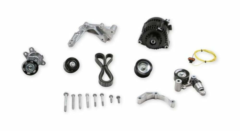 Hooker performance muffler black aluminum kit-150amp-alternator-w-bracket-kit-20-224bk