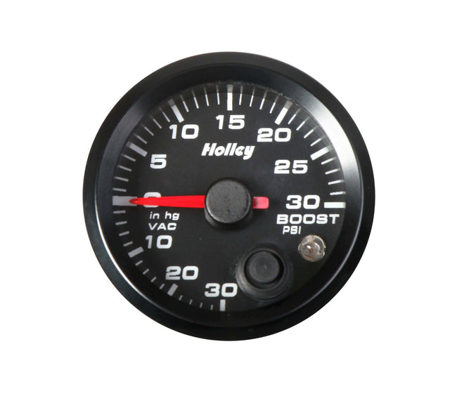 Holley Analog Style Boost/Vacuum Gauge - 26-606 black aluminum