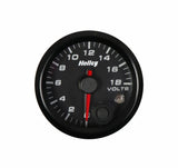 Holley Analog Style Voltage Gauge - 26-603 black aluminum