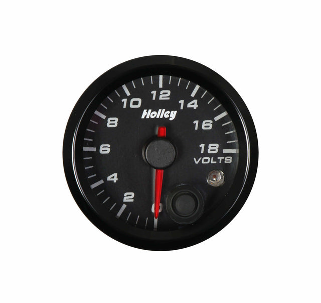 Holley Analog Style Voltage Gauge - 26-603 black aluminum