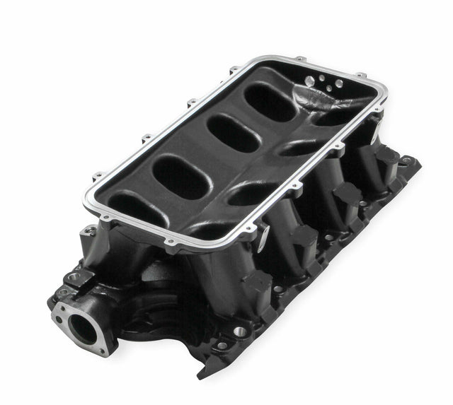 Holley Black 351W Ford Hi-Ram Carbureted Manifold Base - 300-243BK black aluminum