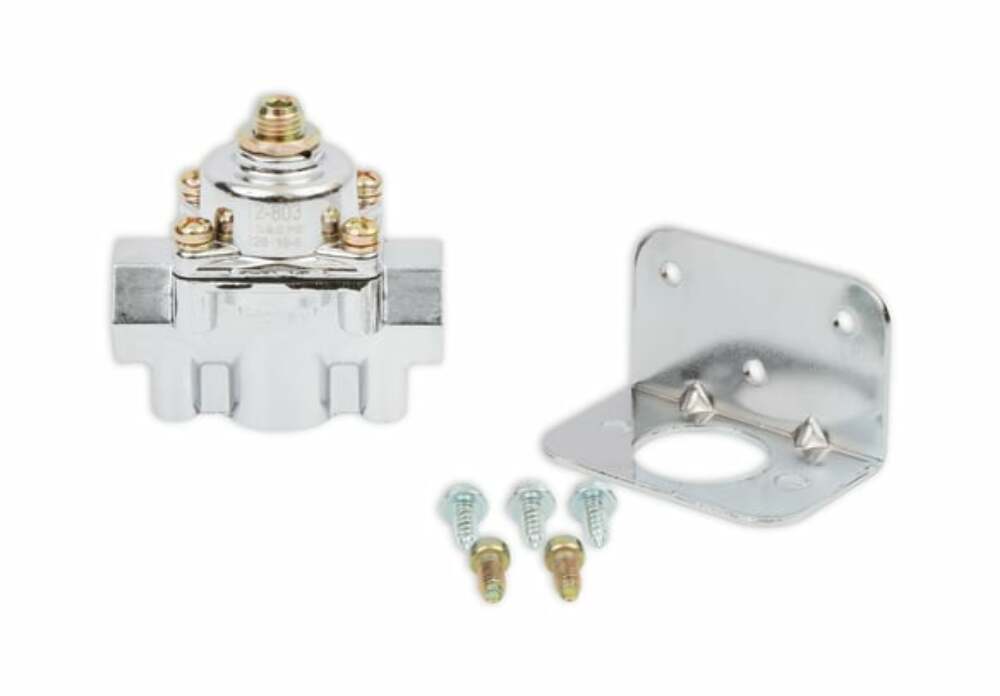 Holley Chrome Carbureted Fuel Pressure Regulator 4.5-9 PSI M/P #12-803 aluminum