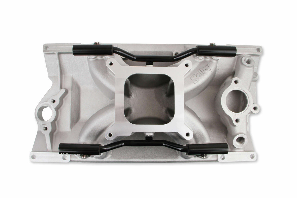 Holley EFI SBC 4150 Single Plane Fuel Injection Intake Manifold - 300-263 for 1996-2002 Chevy black aluminum