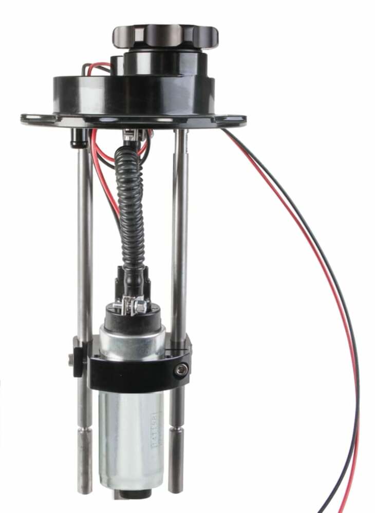 Holley Fuel Cell EFI Pump Module 12 Bolt Flange w/VR Series Fuel Pump 12-148 black aluminum