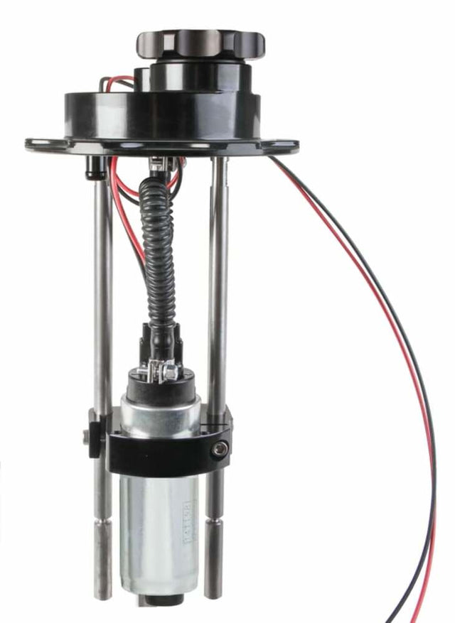 Holley Fuel Cell EFI Pump Module 12 Bolt Flange w/VR Series Fuel Pump 12-148 black aluminum