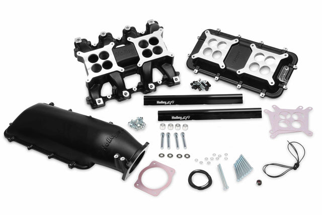 Holley EFI Mid-Rise Intake - GM LS1/LS2/LS6 w/ 92mm Top - Black - 300-126BK for Ram black aluminum
