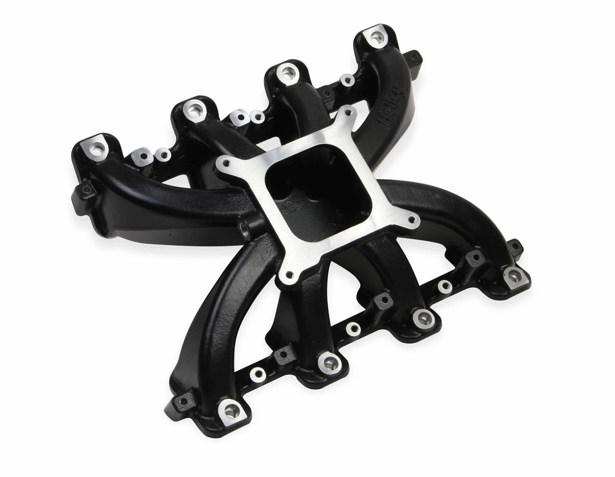 Holley EFI Single Plane EFI Intake-GM LS1/LS2/LS6 - Black - 300-137BK black aluminum