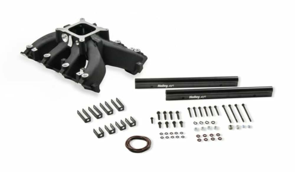 Holley Single Plane EFI Split-Design Intake Manifold GM LS3/L92 Black 300-290BK for 2008-2013 Chevy Corvette