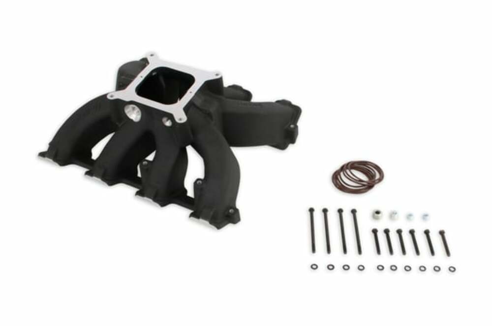 Holley Single Plane Split-Design Intake Manifold GM LS3/L92 Black-4150 300-291BK