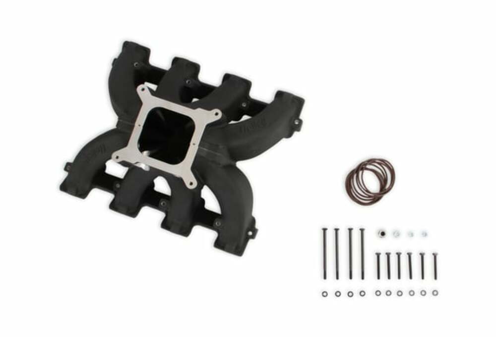 Holley Single Plane Split-Design Intake Manifold GM LS3/L92 Black-4150 300-291BK