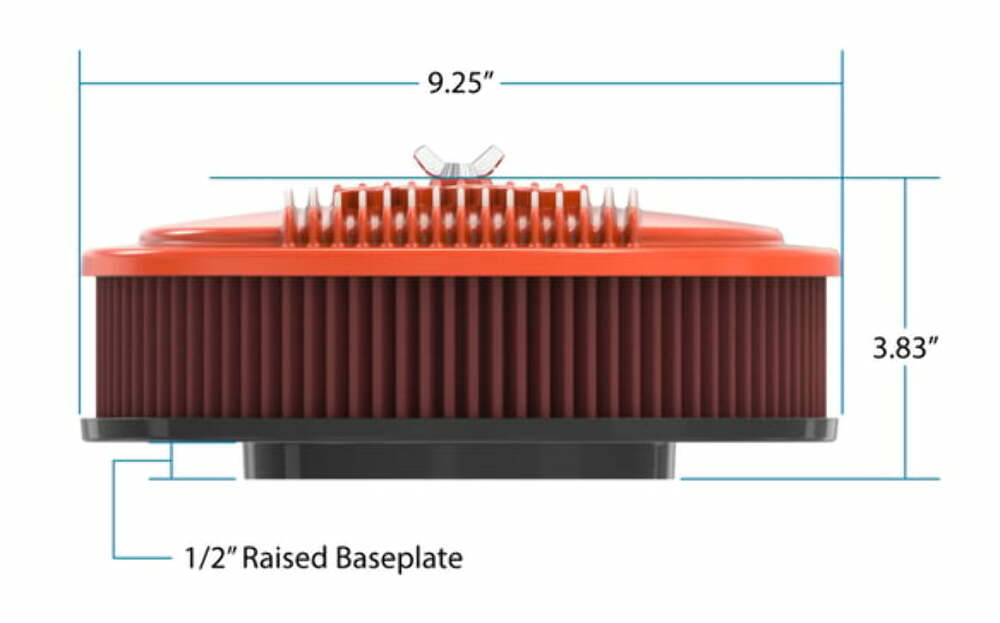 Holley Vintage Series Oval Air Cleaner - Factory Orange Machined - 120-403