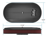 Holley Vintage Series Oval Air Cleaner - Satin Black Machined - 120-402