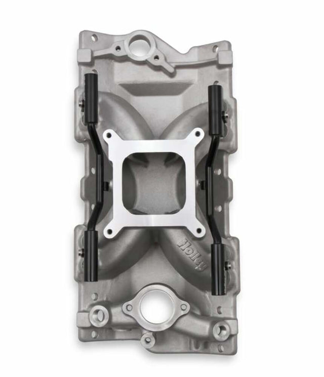 Holley EFI HolleyEFI SBC 4150 Single Plane Fuel Inject Intake Manifold -Chevy SB V8 300-260 for 1957-1986 Chevy Corvette black aluminum