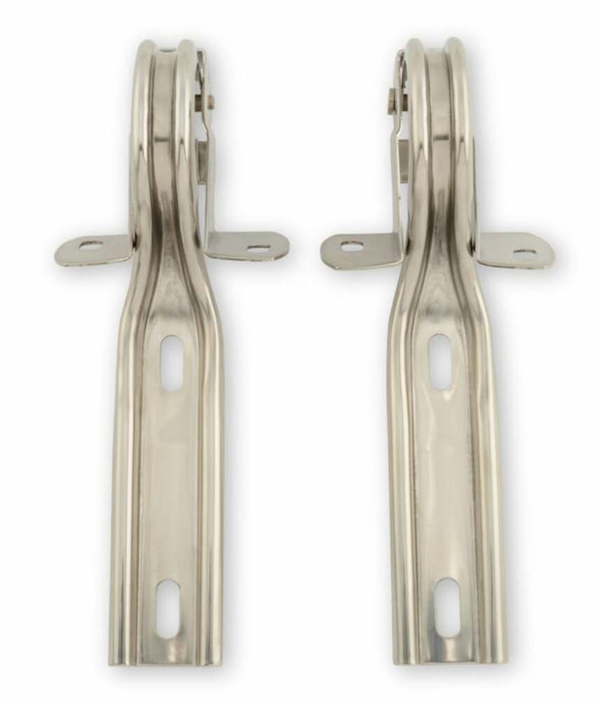 Hood Hinges Stainless Steel Pair fits Ford Mustang 1979-1993 Drake -D9ZZ-16796-S muscle car polished 190005