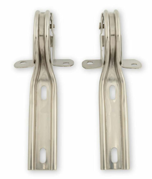 Hood Hinges Stainless Steel Pair fits Ford Mustang 1979-1993 Drake -D9ZZ-16796-S muscle car polished 190005