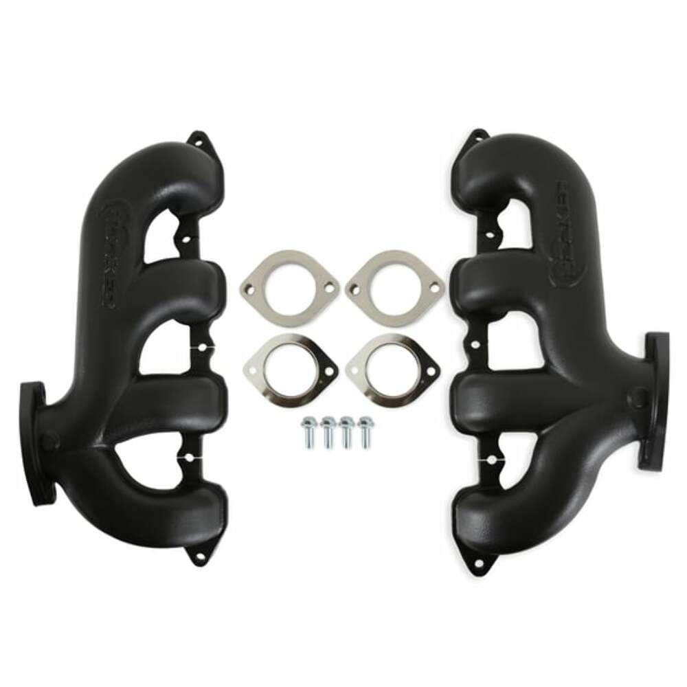 Hooker BlackHeart LT Swap Exhaust Manifolds-Rear Dump-Black for Chevy BHS5194